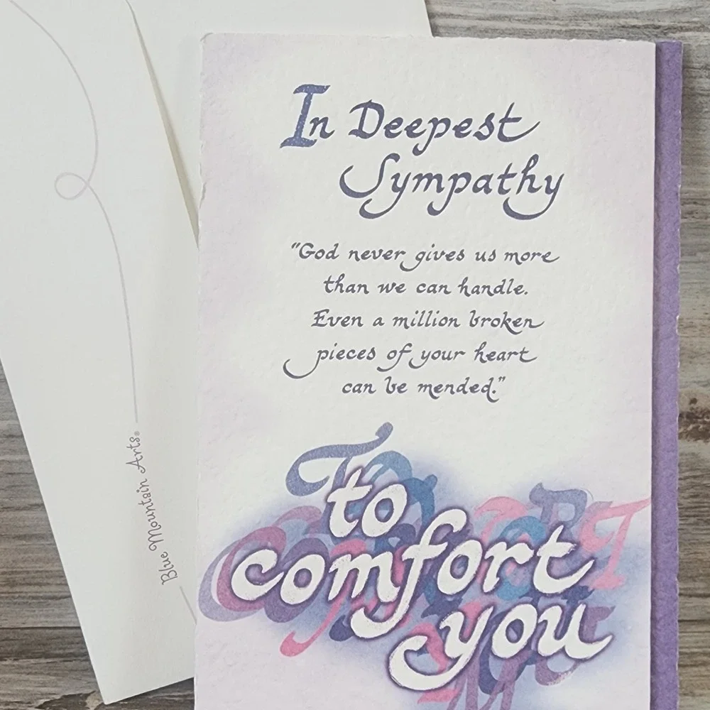 Blue Mountain Arts Deepest Sympathy Card Debbie Crews Religious Comfort Purple